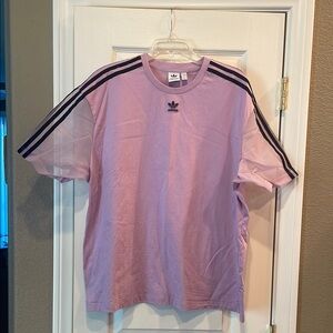 Adidas Originals Lavender Short Sleeve Tee with Black Stripes